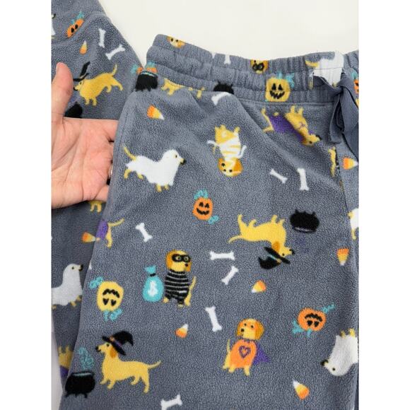 Jaclyn Intimates Womens PJ Jogger Pants Size XL Gray Halloween Dog Fleece - Picture 3 of 11